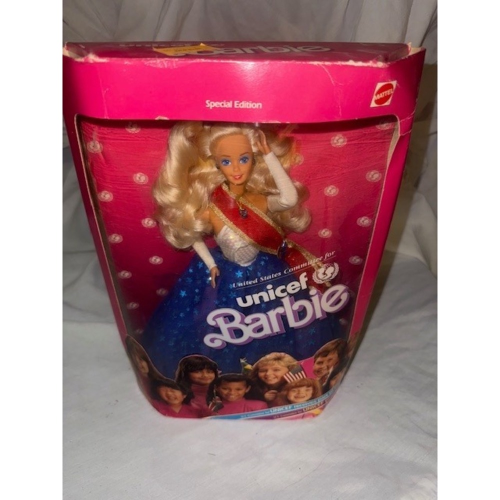 Mattel UNICEF Barbie Special Edition Blonde Doll in Box Vintage